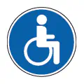 Pictograma vectorial de uso exclusivo minusválidos. Símbolo de accesibilidad obligatoria.
