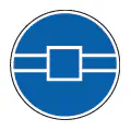 Pictograma vectorial de cinturón de seguridad. Icono de uso obligatorio en maquinaria.