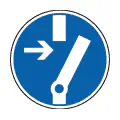 Pictograma vectorial apagar interruptor. Icono de seguridad eléctrica preventiva.