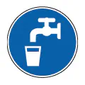 Pictograma vectorial de agua potable obligatoria. Símbolo de salud e higiene.