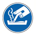 Pictograma vectorial apagar cigarrillos. Símbolo de seguridad contra incendios.