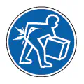 Pictograma vectorial ergonómico. Gráfico de levantamiento correcto de cargas.