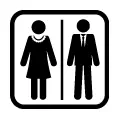 Pictograma vectorial de hombre y mujer. Símbolo para servicios higiénicos mixtos y aseos.