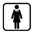 Pictograma vectorial de mujer estilizado. Gráfico para corte en plotter de señalética de diseño.