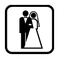 Pictograma vectorial de boda. Icono de novios para eventos, celebraciones y banquetes.