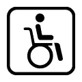 Pictograma vectorial minusválido. Símbolo internacional de accesibilidad universal.