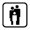 Pictograma vectorial de familia numerosa. Gráfico para servicios de guardería y educación.