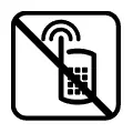 Pictograma vectorial: no usar teléfono móvil. Señal de prohibición de celulares.
