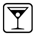 Pictograma vectorial: bar. Icono para zonas de coctelería y bebidas.