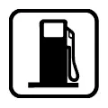 Pictograma vectorial de gasolinera. Símbolo para estaciones de servicio y repostaje.