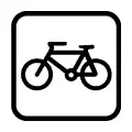 Pictograma vectorial de bicicleta. Icono para ciclovías y estacionamiento de bicis.