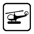 Pictograma vectorial de helicóptero. Símbolo para helipuertos y servicios aéreos.
