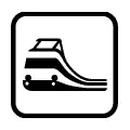 Pictograma vectorial de tren. Icono para estaciones ferroviarias y metro.