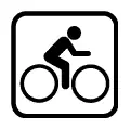 Pictograma vectorial de ciclista. Símbolo para carriles bici y rutas ciclistas.