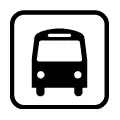 Pictograma vectorial de autobús. Símbolo de parada de bus y transporte público.