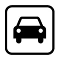 Pictograma vectorial de coche. Gráfico para señalización de parkings y vialidad.