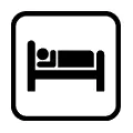 Pictograma vectorial de hospedaje. Señal informativa de hotel o alojamiento.
