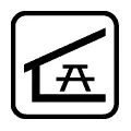 Pictograma vectorial de merendero techado. Área de picnic bajo cubierta.
