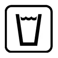 Pictograma vectorial de agua potable. Icono de fuente o toma de agua saludable.