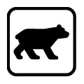 Pictograma vectorial de oso. Advertencia de presencia de fauna salvaje.
