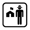 Pictograma vectorial de guardia forestal. Puesto de vigilancia o guarda parques.