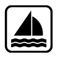Pictograma vectorial de velerismo. Icono para escuelas de vela y navegación.
