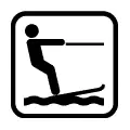 Pictograma vectorial de esquí acuático. Icono de actividades deportivas de motor.