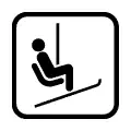 Pictograma vectorial de funicular. Símbolo de transporte por cable y ascensores de montaña.