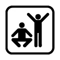 Pictograma vectorial de zona de ejercicio. Icono para parques de calistenia y gimnasia al aire libre.