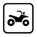 Pictograma vectorial de quad o cuadriciclo. Icono para rutas todoterreno.