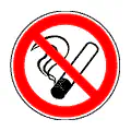 Pictograma vectorial de prohibido fumar. Símbolo normativo de prohibición de tabaco.
