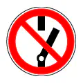 Pictograma vectorial de prohibido conectar. Símbolo de bloqueo de seguridad para cuadros eléctricos.