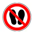 Pictograma vectorial de prohibido pisar. Gráfico técnico para mantenimiento de superficies.