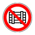 Pictograma vectorial de prohibido poner o reposar. Símbolo de restricción de carga.