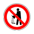 Pictograma vectorial de no verter residuos. Icono de protección ambiental.