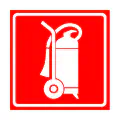Pictograma vectorial de extintor de incendios. Símbolo de emergencia y seguridad.