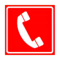 Pictograma vectorial de teléfono de emergencia. Icono de aviso contra incendios.