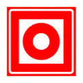 Pictograma vectorial de pulsador de alarma. Gráfico de alerta anti-incendio.