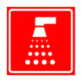 Pictograma vectorial de toma de agua. Icono de equipo de bomberos.