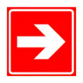Pictograma vectorial de dirección de salida. Símbolo de ruta de escape.