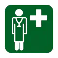 Pictograma vectorial de doctor. Icono de servicios médicos profesionales.