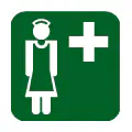 Pictograma vectorial de auxiliar de enfermería. Gráfico de personal sanitario.