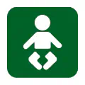 Pictograma vectorial de área infantil. Gráfico de servicios para lactantes.