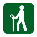 Pictograma vectorial de accesibilidad. Símbolo de discapacidad y movilidad reducida.