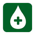 Pictograma vectorial de donación de sangre. Símbolo de banco de sangre.