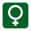 Pictograma vectorial de signo femenino. Símbolo de ginecología y salud de la mujer.