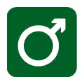 Pictograma vectorial de signo masculino. Símbolo de urología y salud del hombre.