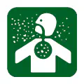 Pictograma vectorial de aire viciado. Símbolo de aviso de ventilación y salud.