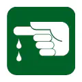 Pictograma vectorial de hemorragia. Icono de primeros auxilios y control de sangrado.
