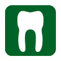 Pictograma vectorial de odontología. Gráfico de dentista y salud bucal.